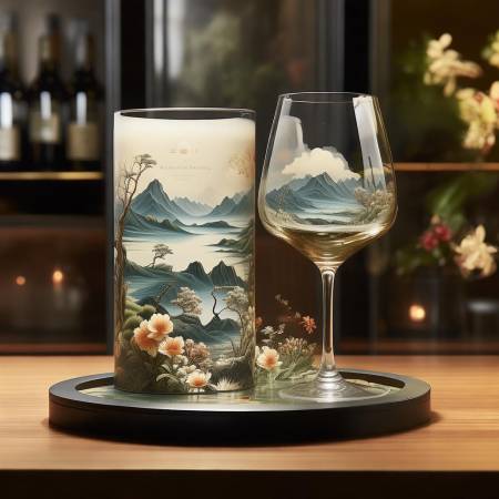 自然元素融合红酒杯摆件