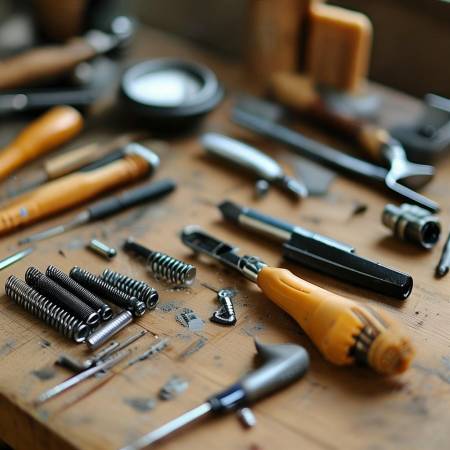 准备工具,螺丝刀、扳手、新抱簧