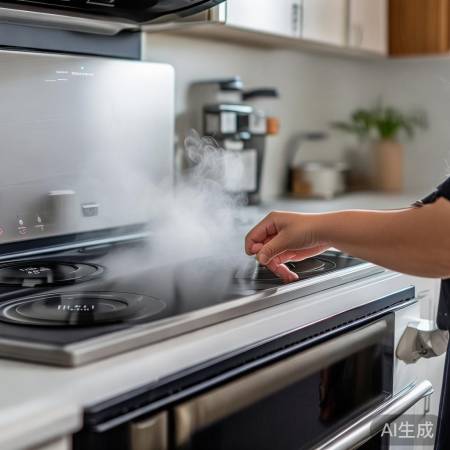 “万家乐油烟机,一键自动清洗”