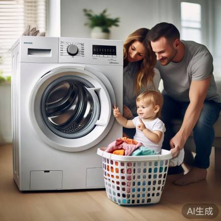 “8公斤洗衣机,满足多孩家庭洗