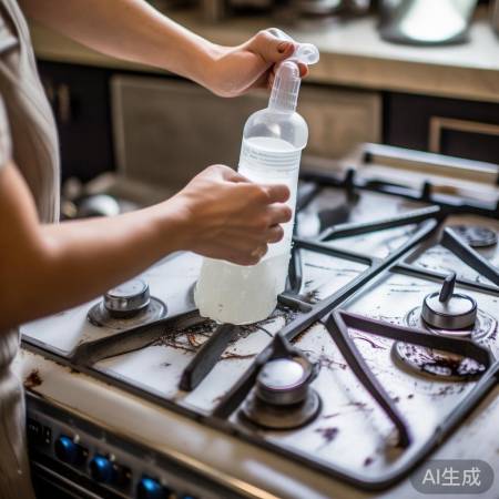 白醋除燃气灶焦糊痕