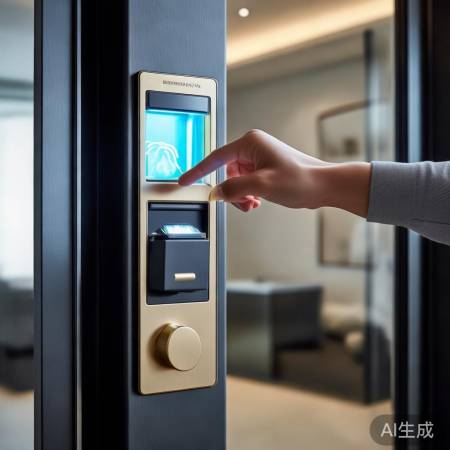 “高科技指纹锁,安全防护门”