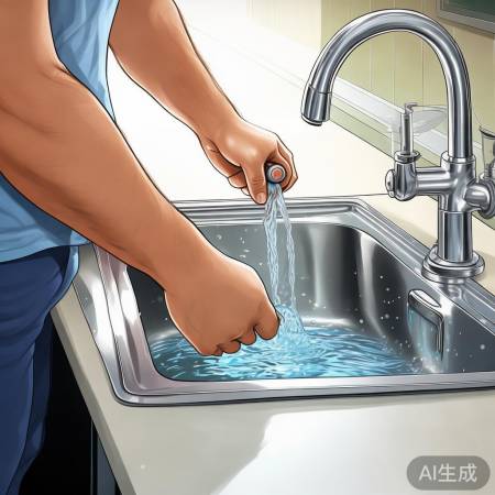 缓慢通水,如打气自行车