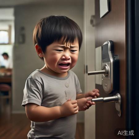 小孩反锁门,物业解围