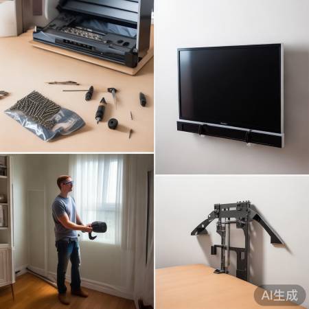 准备工具，安装电视挂架