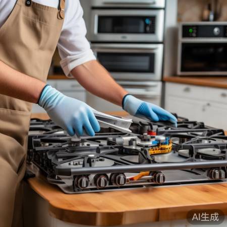 安装燃气灶,按说明操作