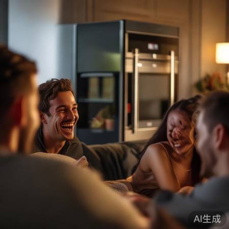 周末沙发聊天,集成灶温馨聚乐