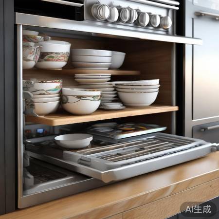 “上层空间巧放碗筷”