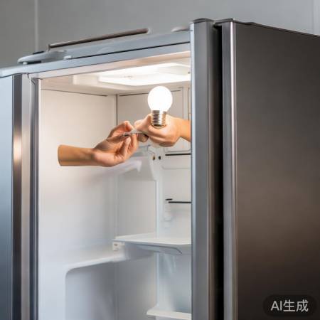 更换冰箱灯泡成功