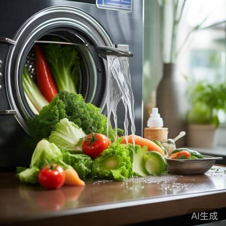 “洗衣机可洗蔬菜表面污垢，农药