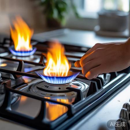 燃气燃烧不完全,调整燃烧孔