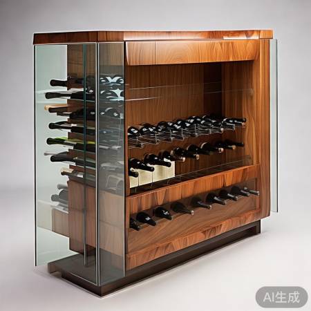 红酒架材质多样,设计点睛酒柜