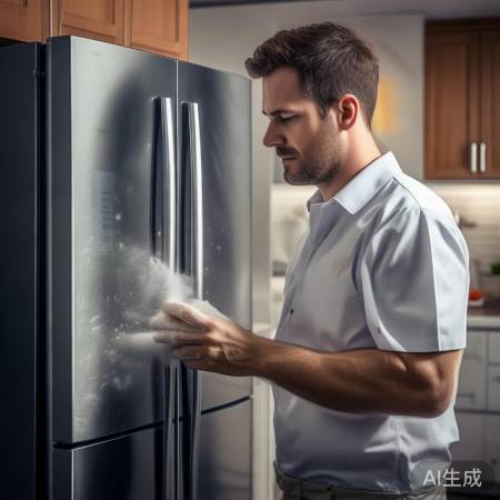 冰箱清洁师傅一丝不苟