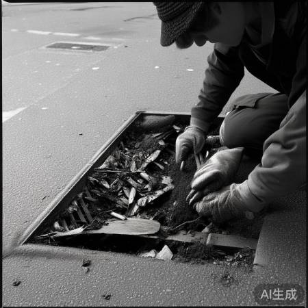 清理地面排水孔杂物
