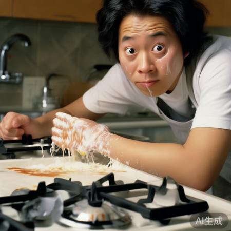 燃气灶掉色牙膏擦变花