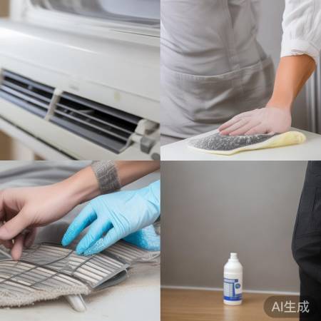清洗空调内机，擦拭过滤网