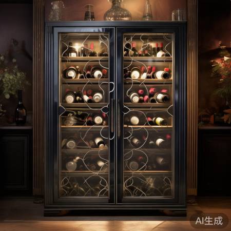 透明红酒柜，心形图案添浪漫