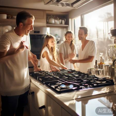 双灶白玻璃燃气灶，厨房生活更美