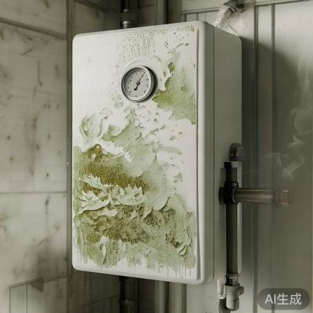 壁挂炉水压增大,水垢堆积。