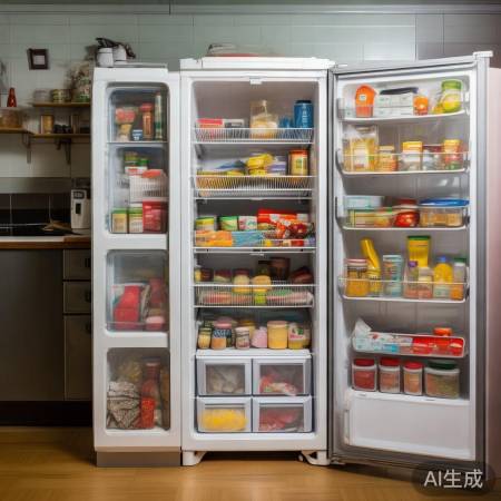冰箱分类摆放，散热佳