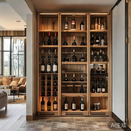 玄关红酒柜，风格各异，自然舒适