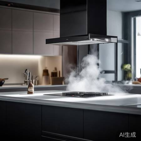 “小体积大过滤，静音油烟机”