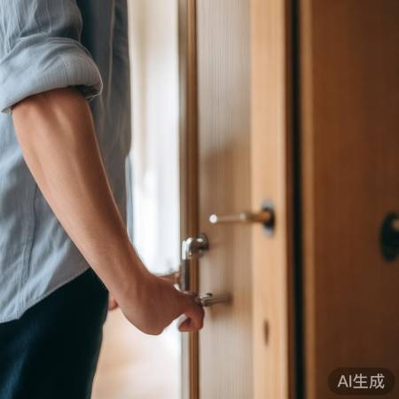 轻轻拉门，门锁卡住解！