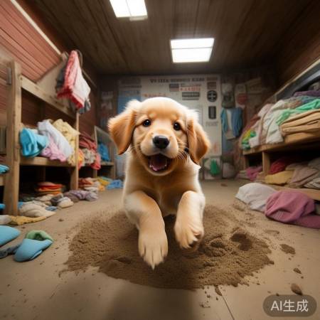 旺财成朋友圈笑点,狗狗好奇心旺