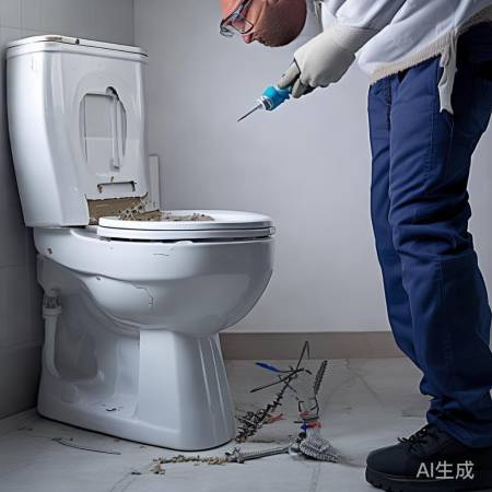 拆卸马桶，注意水管连接