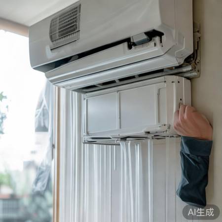 日本空调安装精细，排水防潮。