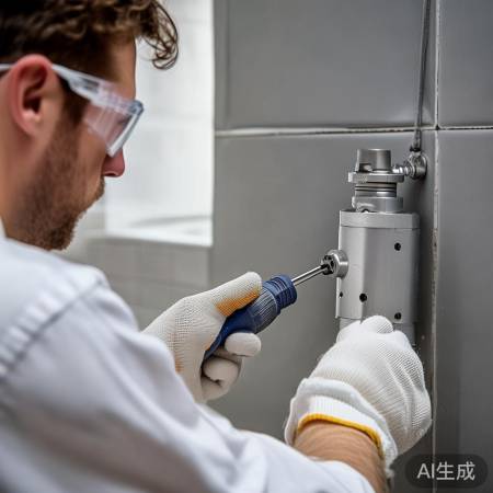 “新阀安装，拧紧螺丝，卡扣牢固