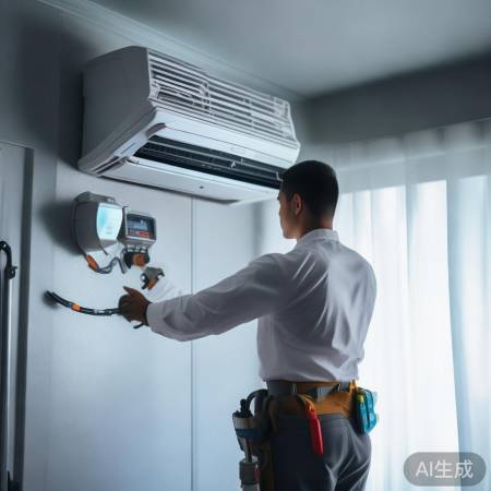 空调装好,调试制冷。