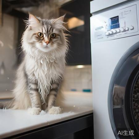 “洗衣机调节水温,护猫咪毛发”