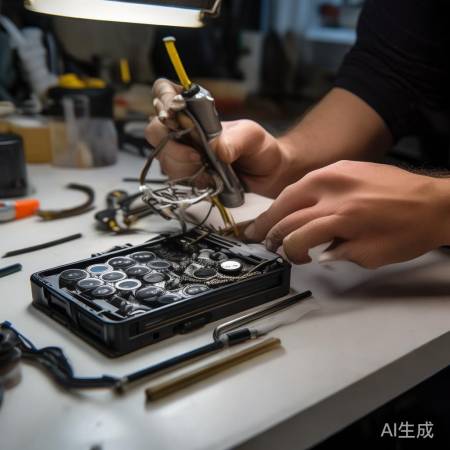 拆下旧电池，注意方向。