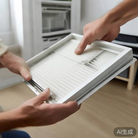 “取旧滤芯，注意方向”