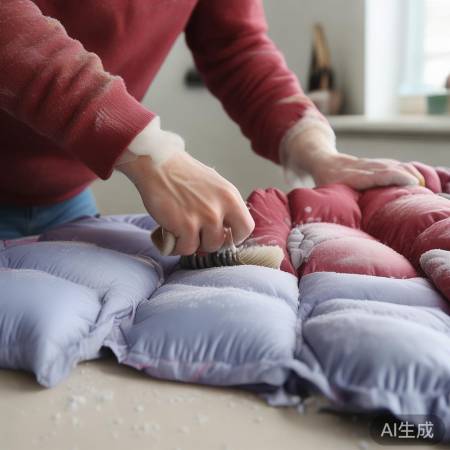 轻刷羽绒服，轻柔去污渍