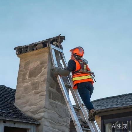 安装烟囱，注意安全防护