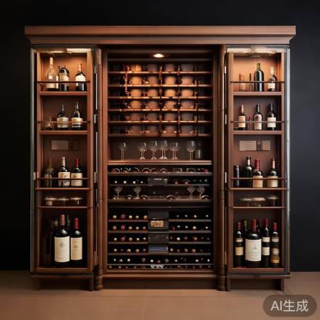 红酒柜内部设计合理，照明温馨